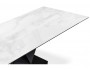 Хасселвуд 160(220)х90х77 белый мрамор / черный Стол стеклянный недорого