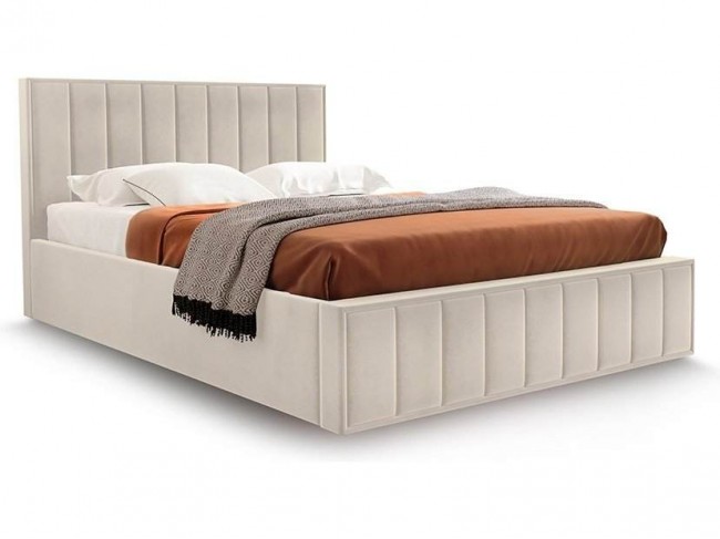 Кровать Вена Стандарт 160 с ПМ (Мора бежевый) фото