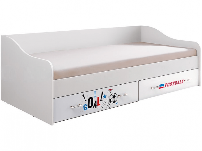 Вега NEW Boy Кровать с ящиками (Белый / Белый глянец) фото