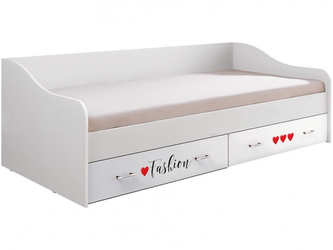 Вега NEW Girl Кровать с ящиками (Белый / Белый глянец) фото