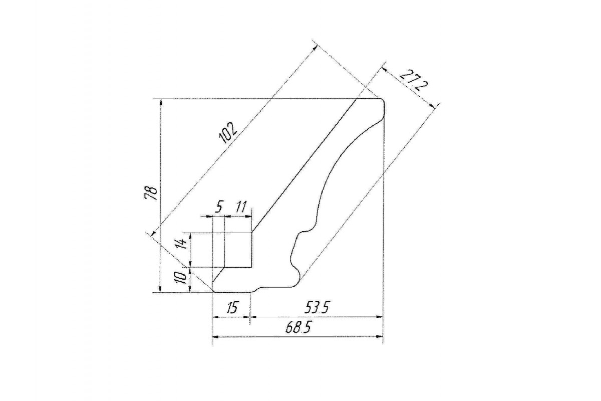 Карниз МДФ мебельный чертеж