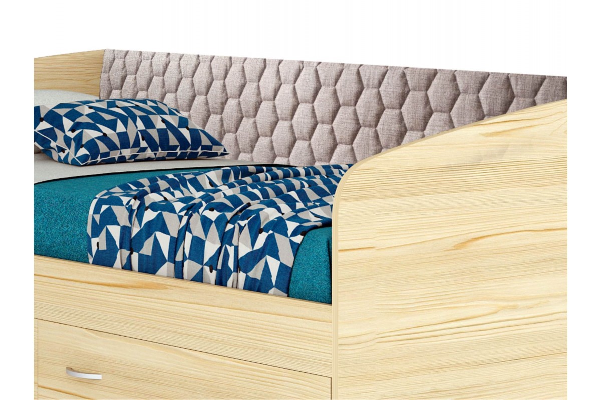 односпальная кровать виктория 90 90x200 с ящиками 90х200 см woodville