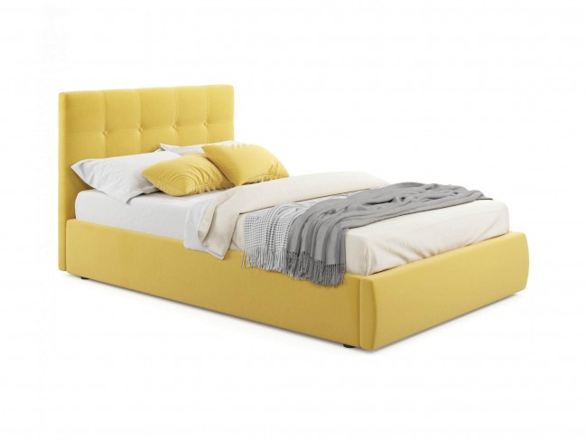 Мягкая кровать Selesta 1200 желтая с ортопед.основанием фото