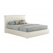 Белая двуспальная кровать "Амели" 1400 с мягкой спинко недорого