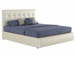 Белая мягкая интерьерная кровать "Селеста" 1400 с подъ фото
