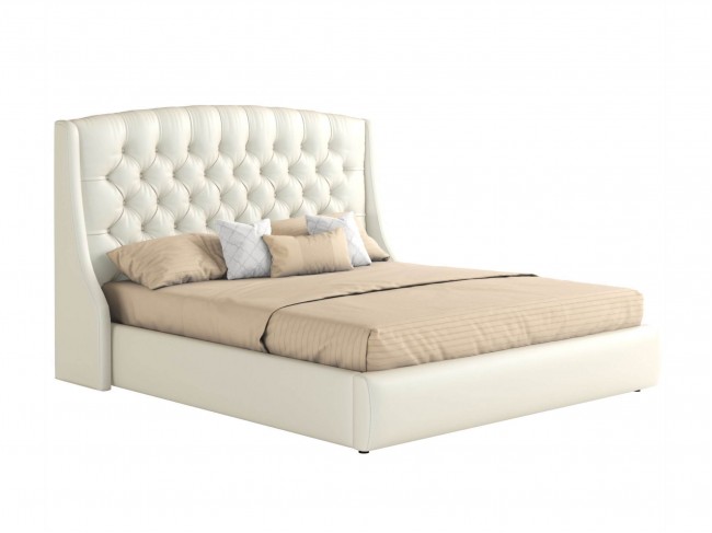 Мягкая кровать "Стефани" 1800 белая с подъемным механи фото