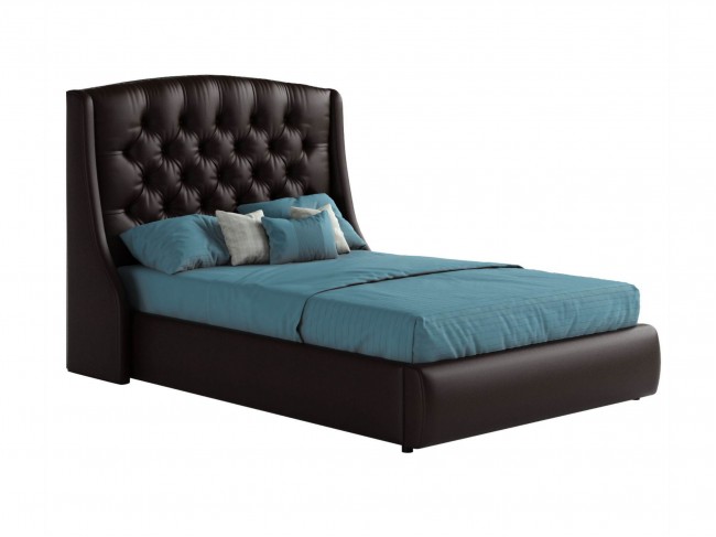 Мягкая двуспальная кровать "Стефани" 1400 экокожа с фото