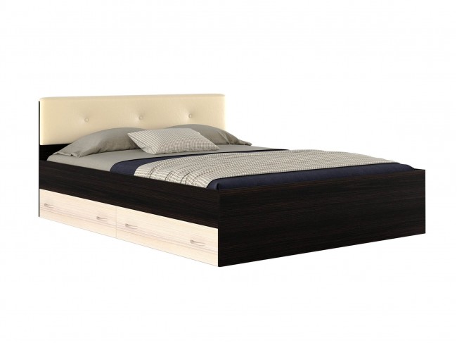 2-спальная кровать "Виктория ЭКО-П" 1800 с изголовьем  фото