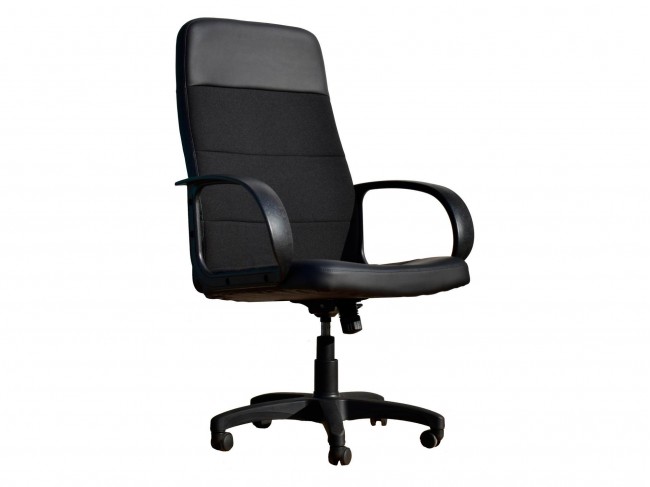 Офисное кресло Office Lab standart-1581 Эко кожа черный / ткань  фото