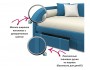Мягкая кровать Elda 900 синяя с ортопедическим основанием распродажа