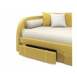 Мягкая кровать Elda 900 желтая с ортопедическим основанием распродажа