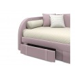 Мягкая кровать Elda 900 лиловая с ортопедическим основанием и распродажа