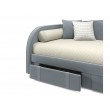 Мягкая кровать Elda 900 серая с ортопедическим основанием и матр недорого