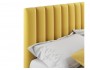 Мягкая кровать с тумбами Olivia 1600 желтая с подъемным механизм недорого