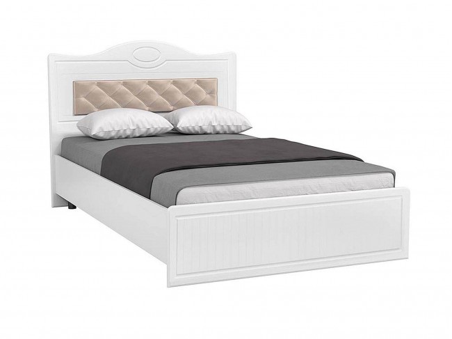 Кровать 1200 с мягким элементом Монако МН-7 + МН-7А белое дерево фото
