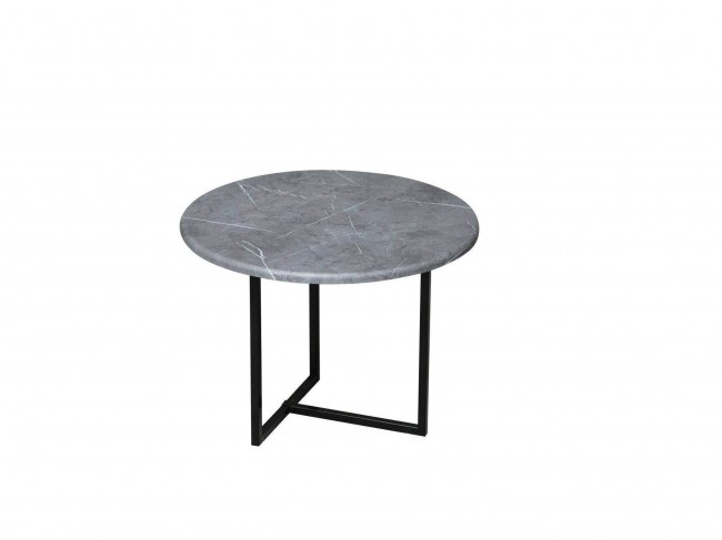Скарлетт стол кофейный круглый Черный мрамор/черный фото