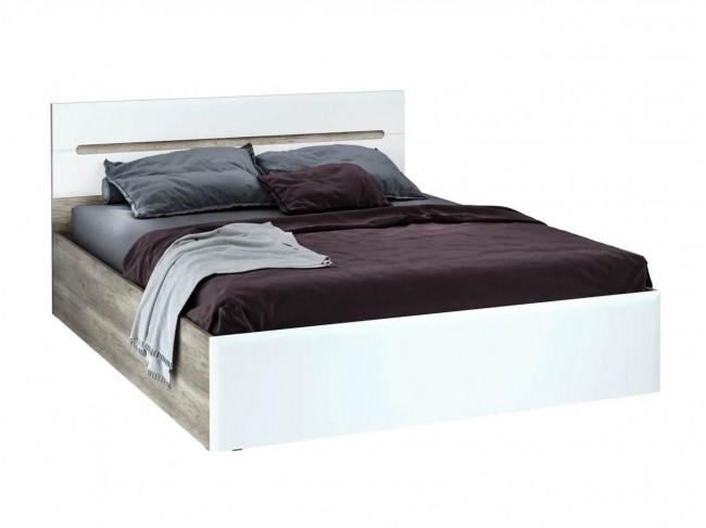 Кровать с настилом ДСП Наоми КР-11 160х200, белый глянец фото