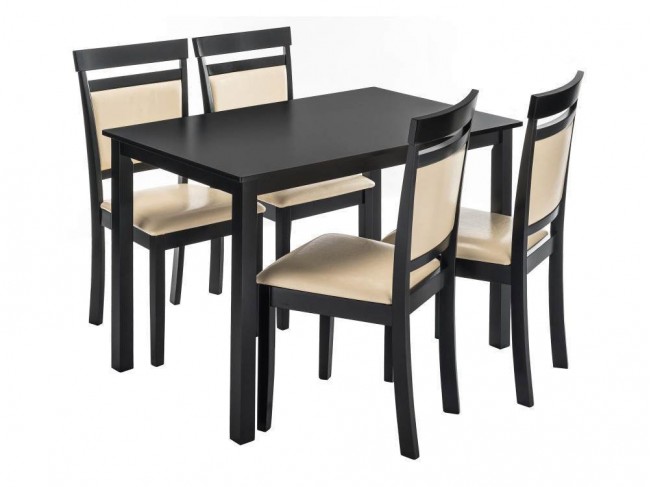 Modis (стол и 4 стула) cappuccino / cream Обеденная группа фото