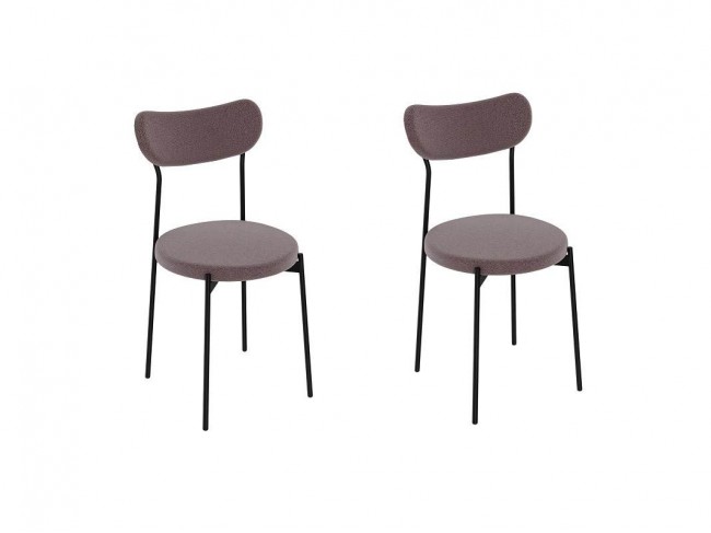 Комплект стульев Стивен (2 шт), черный велюр бежевый фото
