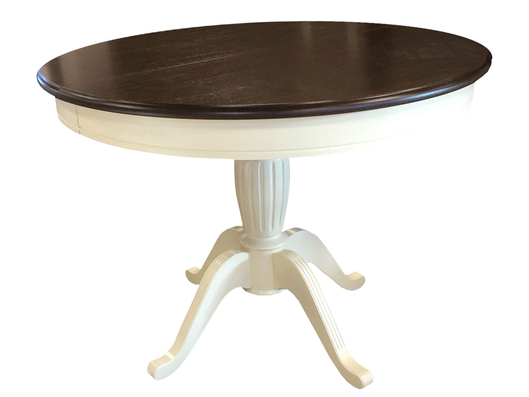 стол из массива дерева белый круглый