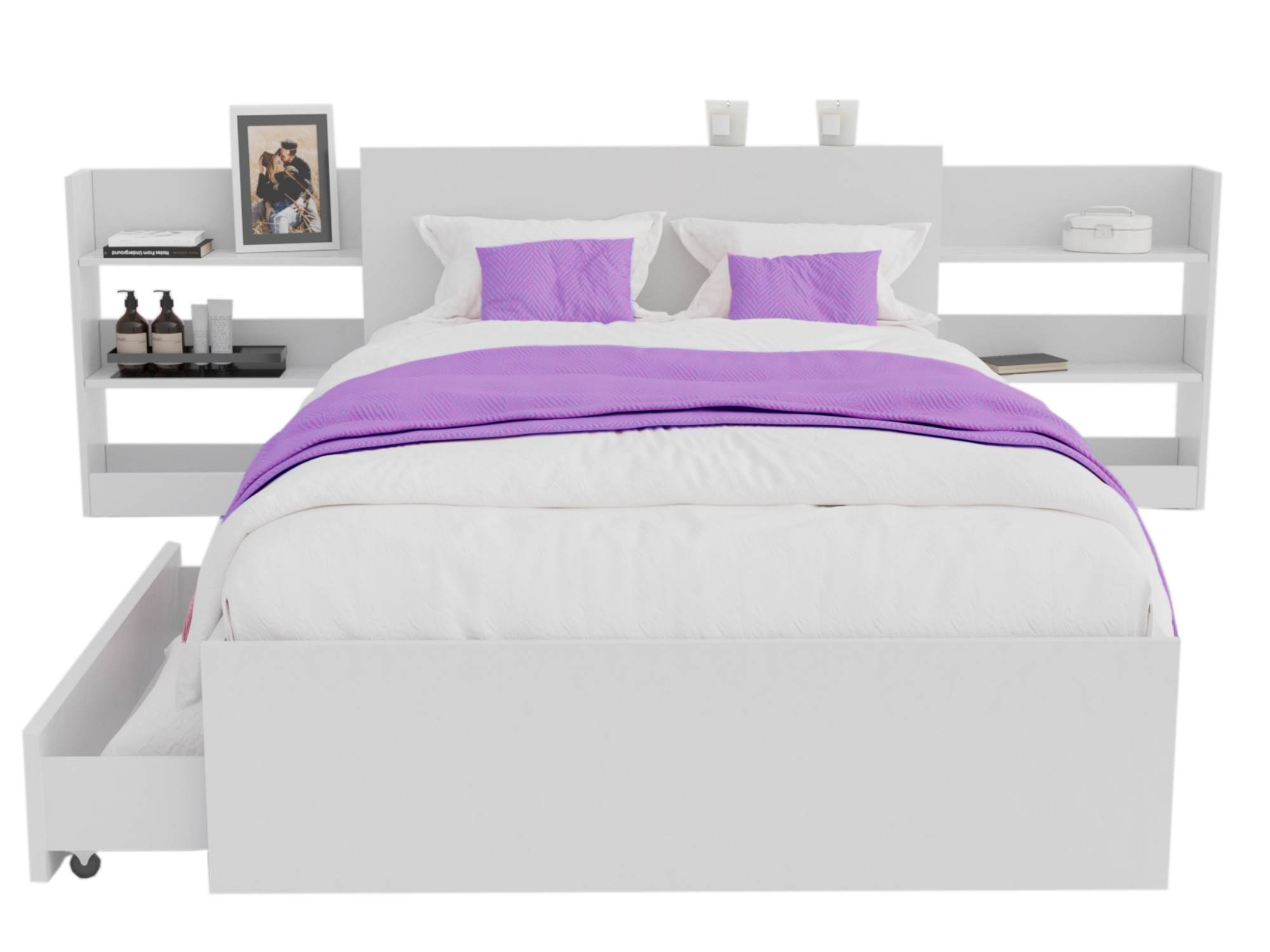 Кровать кровать Доминика с блоком 120 (белый), артикул 10175035